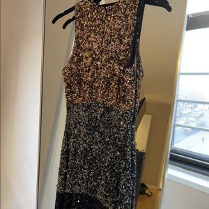French connection sparkly dress. Perfect for wedding guest.
